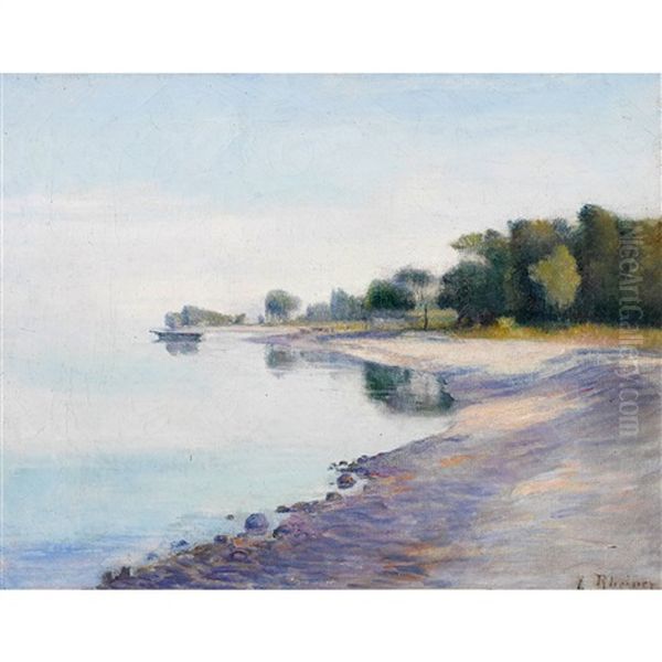 Au Bord Du Lac Leman Oil Painting by Louis Rheiner