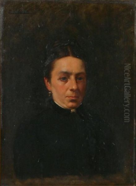 Portrait Of A Woman Oil Painting by Charles Boom