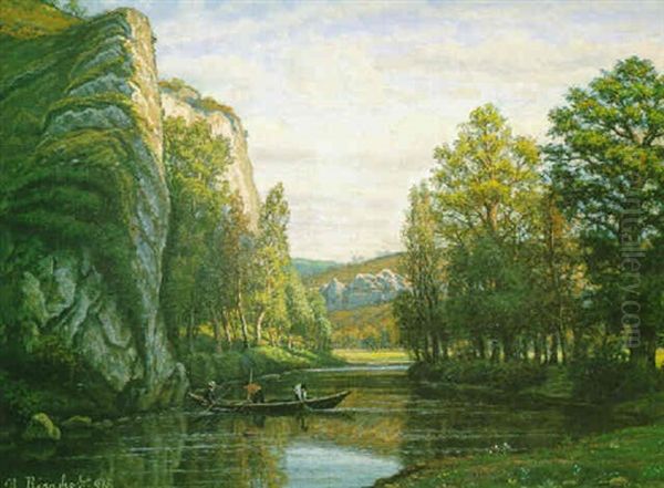 Paisaje Fluvial Oil Painting by Agustin Riancho Y Mora