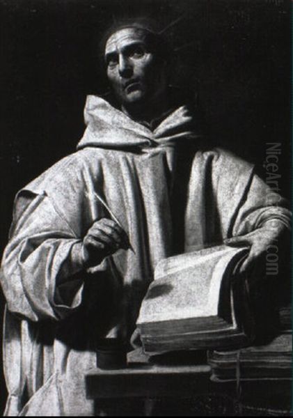 A Carthusian Saint With His Books Oil Painting by Francisco Ribalta