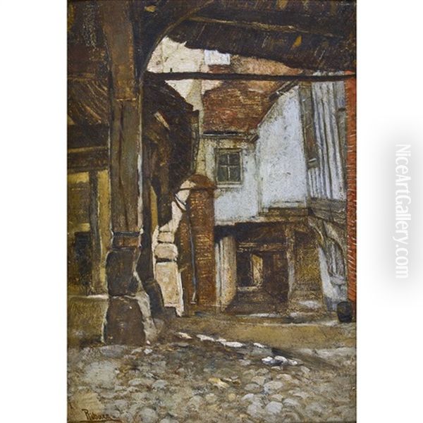 Scene De Ruelle Oil Painting by Rudolf Ribarz