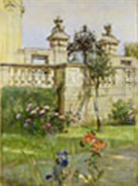 Motif From Belvedere Oil Painting by Rudolf Ribarz