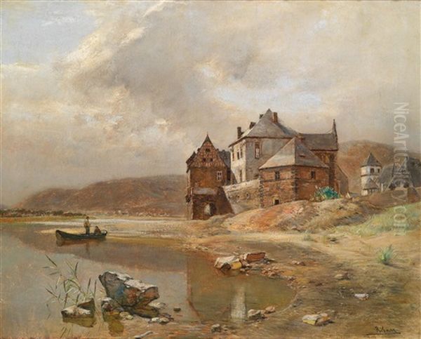 Schlosruine Von Der Leyn An Der Mosel1 Oil Painting by Rudolf Ribarz