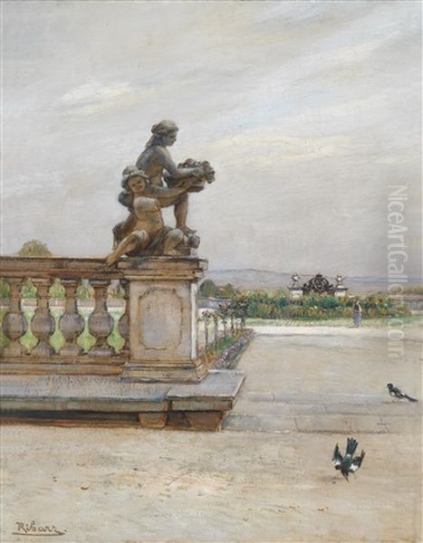 Motiv Aus Dem Park Von Schloshof Im Marchfeld Oil Painting by Rudolf Ribarz