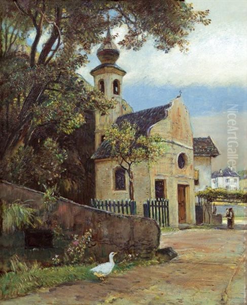 Dorfliche Idylle Oil Painting by Rudolf Ribarz