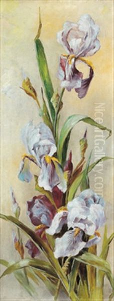 Lilien Oil Painting by Rudolf Ribarz