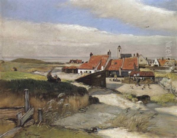 Dunenlandschaft Bei Katwijk An Zee Oil Painting by Rudolf Ribarz