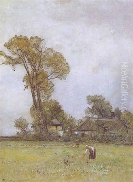 Motiv Aus Dormpyck, Gelderland Oil Painting by Rudolf Ribarz