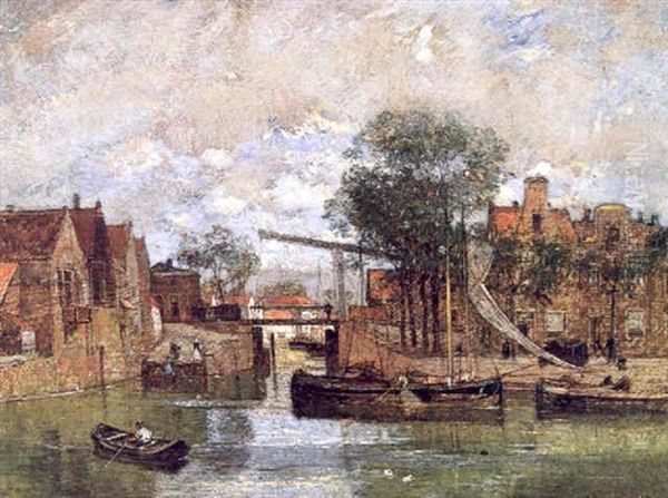 Motiv Aus Dordrecht Oil Painting by Rudolf Ribarz