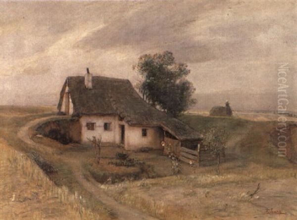 Kleines Bauernhaus In Niederosterreich Oil Painting by Rudolf Ribarz