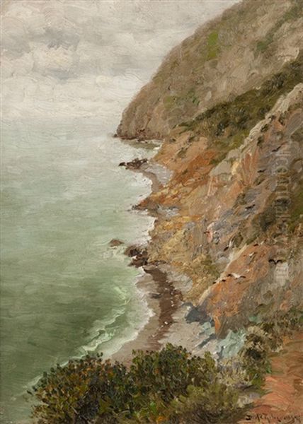 Near Seal Rocks, Catalina Oil Painting by Richard Dey de Ribcowsky