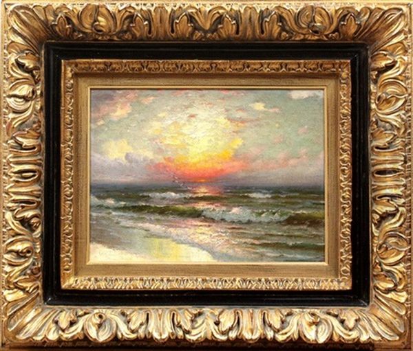 Sunset Landscape Oil Painting by Richard Dey de Ribcowsky