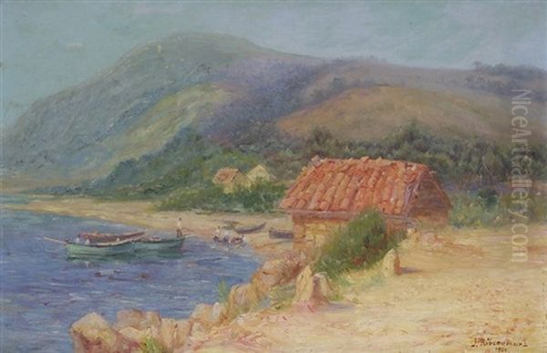 Bord De Mer Anime Oil Painting by Jules Ribeaucourt