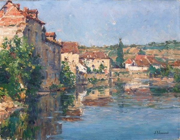 Maisons Au Bord De La Riviere Oil Painting by Jules Ribeaucourt