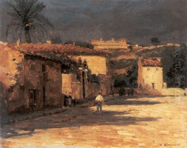 Saint-tropez, La Place Des Lices Oil Painting by Jules Ribeaucourt