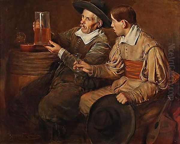 Escena De Taberna Oil Painting by Roman Ribera Cirera