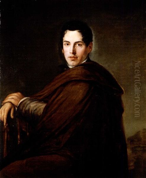 Retrato De Joven Sentado Oil Painting by Juan Antonio Ribera Y Fernandez