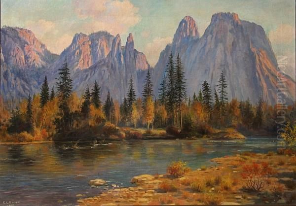 Cathedral Spires, Yosemite Oil Painting by Elmer L. Boone