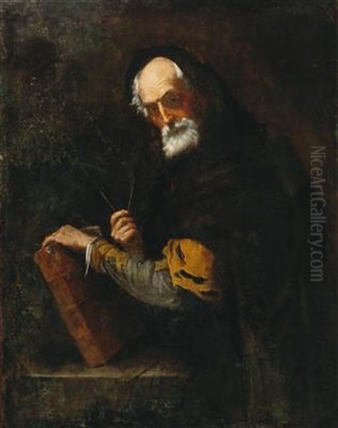 A Philosopher (archimedes?) Oil Painting by Jusepe de Ribera