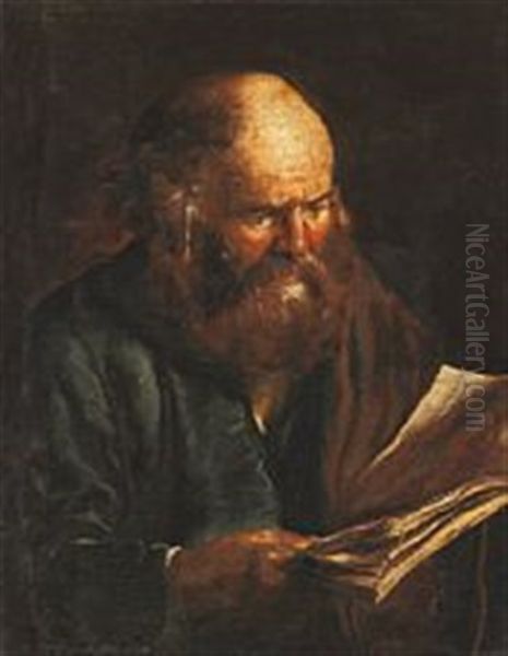 An Old Man Reading Oil Painting by Jusepe de Ribera