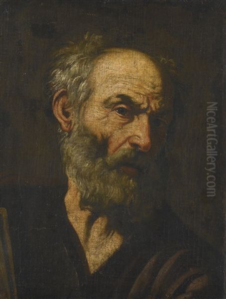 Head Of A Man, Possibly An Apostle Oil Painting by Jusepe de Ribera