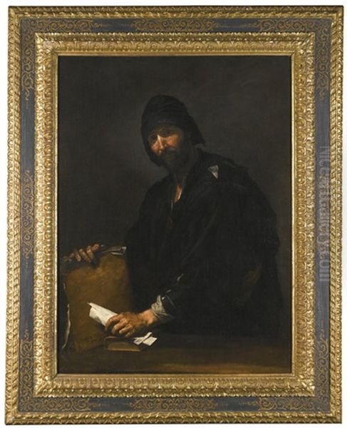 A Philosopher, Probably Heraclitus Oil Painting by Jusepe de Ribera