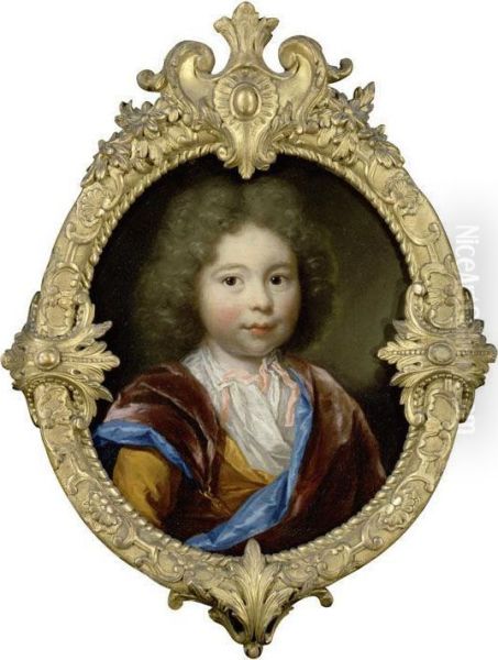 Pair Of Works: Portraits Of A Boy And A Girl Oil Painting by Arnold Boonen