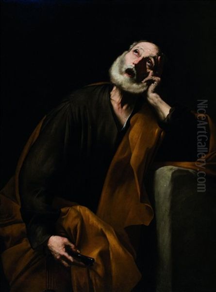 San Pietro In Meditazione Oil Painting by Jusepe de Ribera