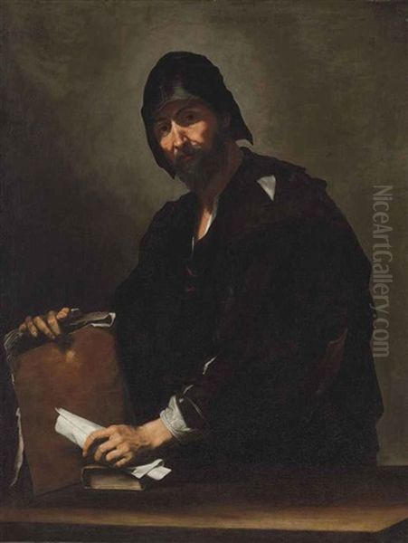 A Philosopher (heraclitus?) Oil Painting by Jusepe de Ribera