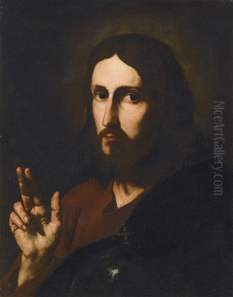 Christ Blessing Oil Painting by Jusepe de Ribera