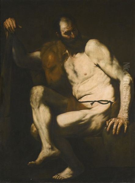 Hercules At Rest (collab. W/workshop) Oil Painting by Jusepe de Ribera