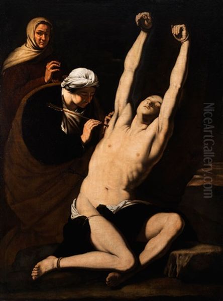 Die Wundpflege Des Heiligen Sebastian Durch Die Heilige Irene (san Sebastiano Curato Da Sant Irene) Oil Painting by Jusepe de Ribera