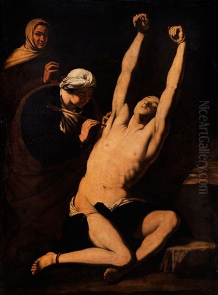 Die Wundpflege Des Heiligen Sebastian Durch Die Heilige Irene (tradierter Titel: San Sebastiano Curato Da Sant'irene) Oil Painting by Jusepe de Ribera