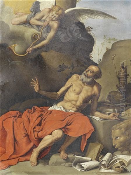 Saint Jerome And The Angel Oil Painting by Jusepe de Ribera