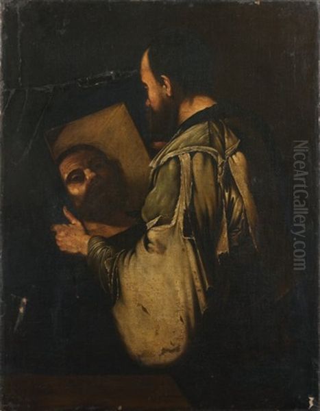 Le Philosophe Au Miroir by Jusepe de Ribera