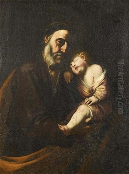 Josef Mit Dem Christusknaben Oil Painting by Jusepe de Ribera