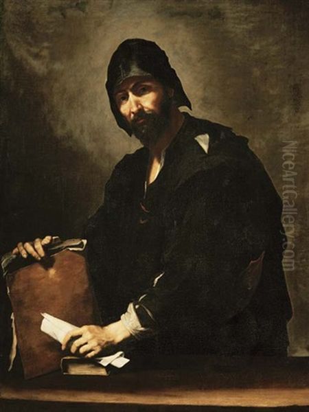 A Philosopher (heraclitus?) Oil Painting by Jusepe de Ribera