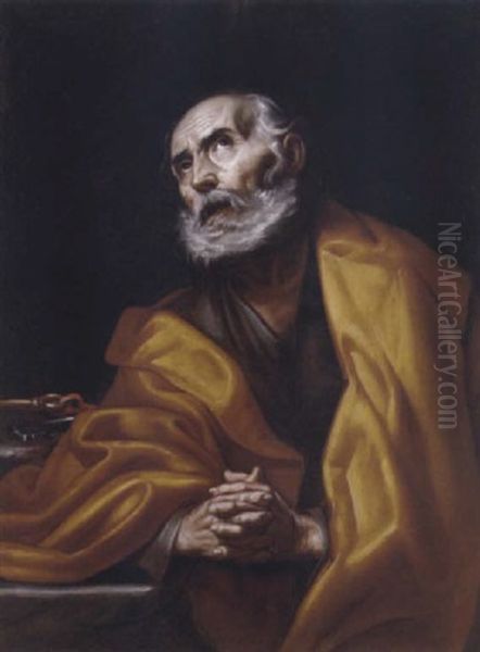 San Pietro Penitente Oil Painting by Jusepe de Ribera