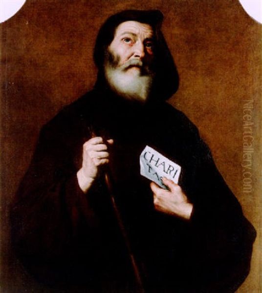 S. Francesco Di Paola Oil Painting by Jusepe de Ribera