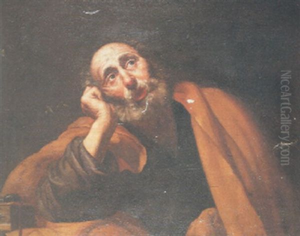 San Pedro En Meditacion Oil Painting by Jusepe de Ribera