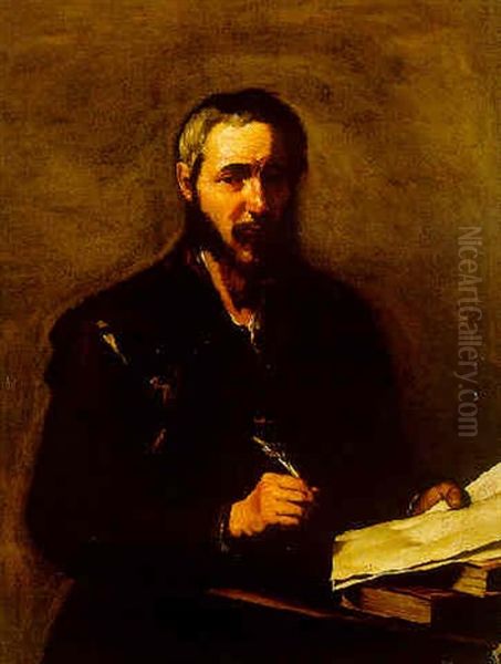 Heraclitus Oil Painting by Jusepe de Ribera