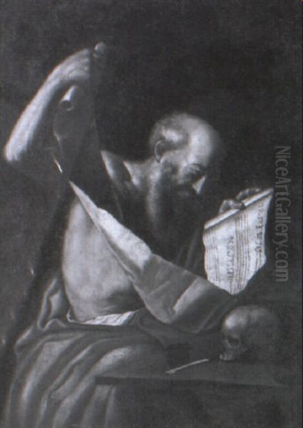 Der Prophet Jeremias Mit Der Thorarolle Oil Painting by Jusepe de Ribera