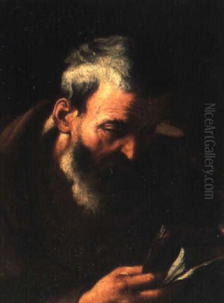 Portrait Of A Man Reading Oil Painting by Jusepe de Ribera