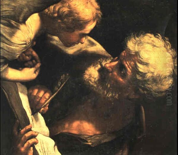 Evangelist Und Engel (ausschnitt) Oil Painting by Jusepe de Ribera