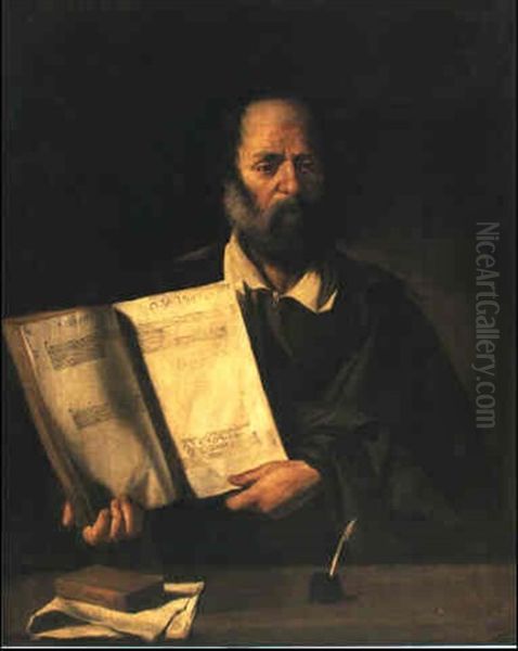 Den Graeske Filosof Platon Med En Bog, Foroven Inskription: Divinus Plato Oil Painting by Jusepe de Ribera