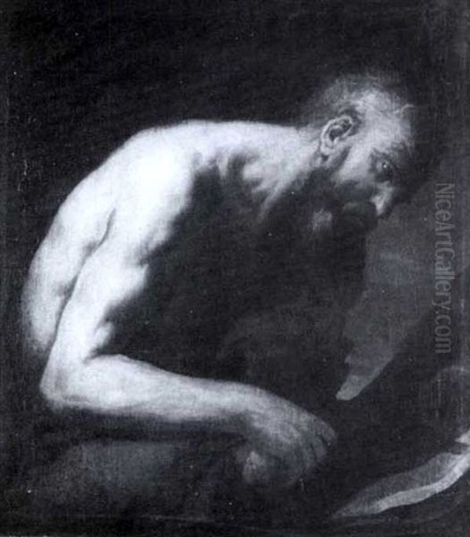 Brustbild Des Heiligen Hieronimus In Einer                  Felsenhohle Oil Painting by Jusepe de Ribera