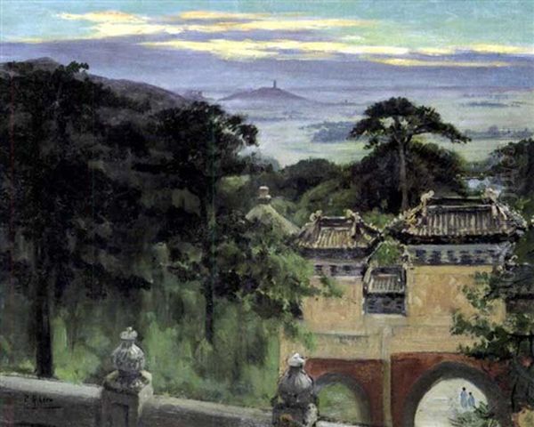 Chine, Vue De Pekin Oil Painting by Pierre Ribera