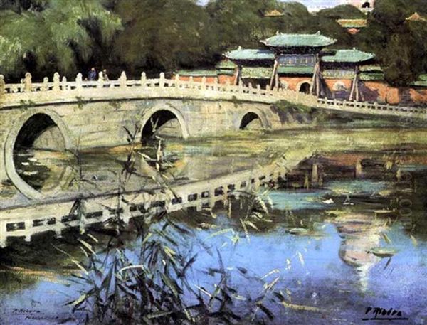 Chine, Vue De Pekin Oil Painting by Pierre Ribera