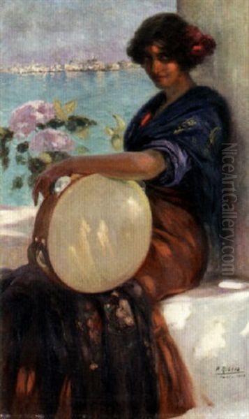 Jeune Femme Espagnole Oil Painting by Pierre Ribera