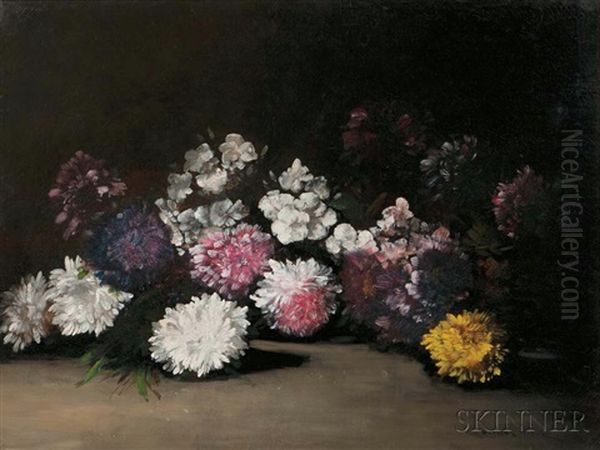 Chrysanthemums by Germain Theodore Ribot